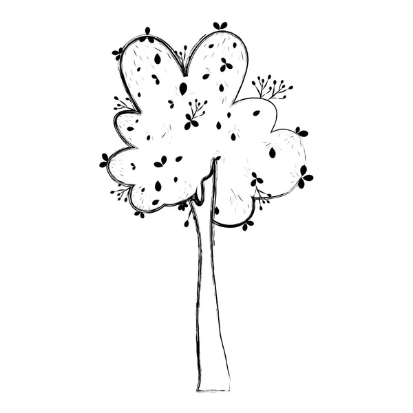 Гранж Листья Натуральных Деревьев Векторной Иллюстрацией Тропических Стеблей — стоковый вектор