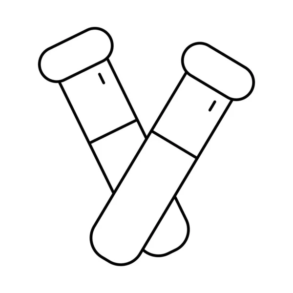 Lijn Medische Analyse Buizen Laboratorium Test Vectorillustratie — Stockvector