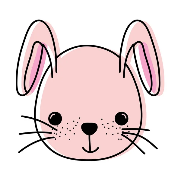 Couleur Déplacée Adorable Tête Lapin Animal Sauvage Vecteur Illustration — Image vectorielle