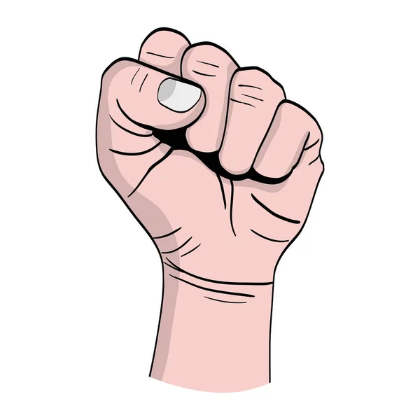 Person Hand Oppose Protest Vector Illustration — Stock Vector