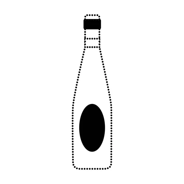 Forma Punteada Botella Vino Bebida Alchool Para Celebrar Ilustración Del — Vector de stock