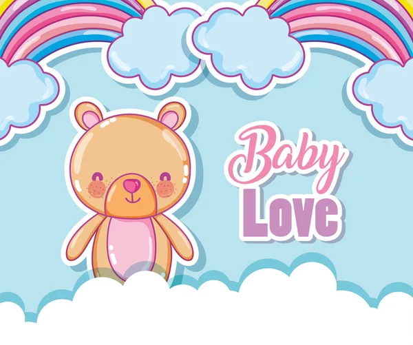 Baby Love Tecknad Regnbågar Vektor Illustration Grafisk Design — Stock vektor