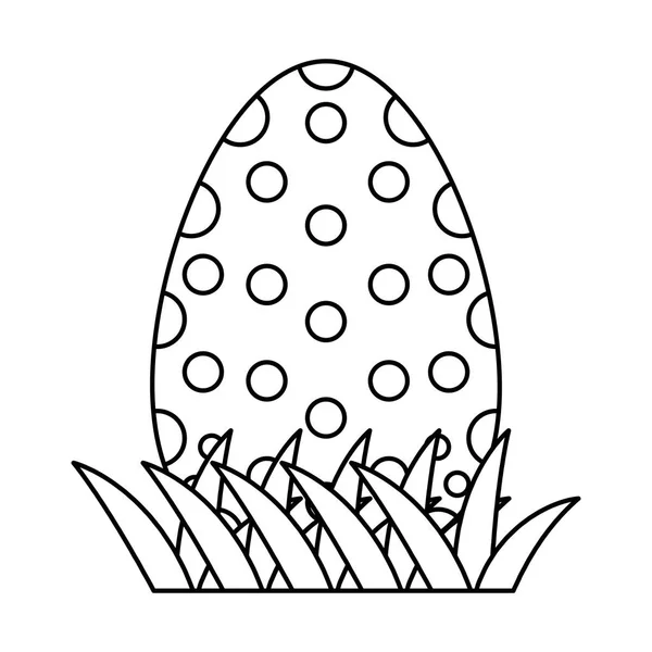 Línea Huevo Pascua Puntos Decoración Estilo Vector Ilustración — Vector de stock