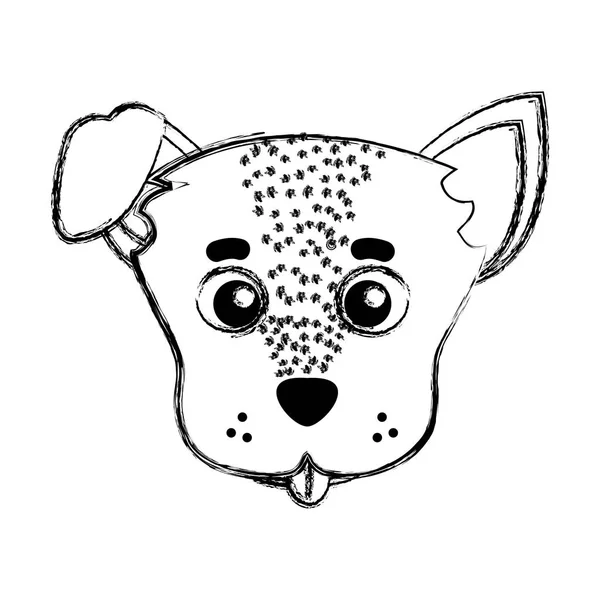 Grunge Niedlich Hund Kopf Tier Vektor Illustration — Stockvektor