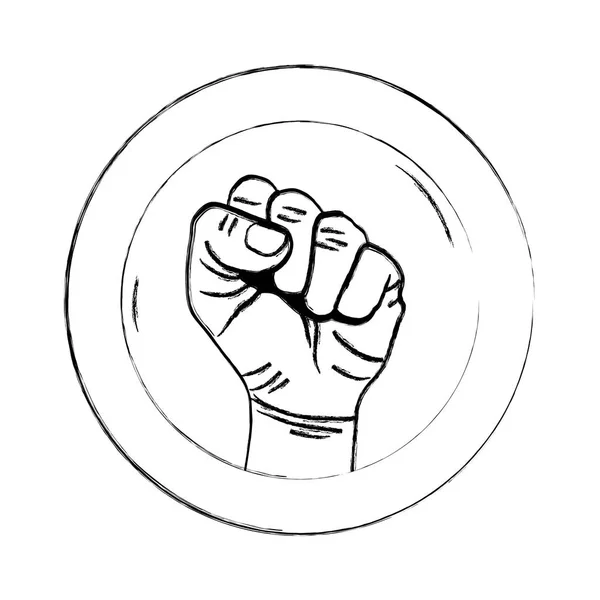 Grunge Autocolante Pessoa Mão Opor Protesto Vetor Ilustração —  Vetores de Stock
