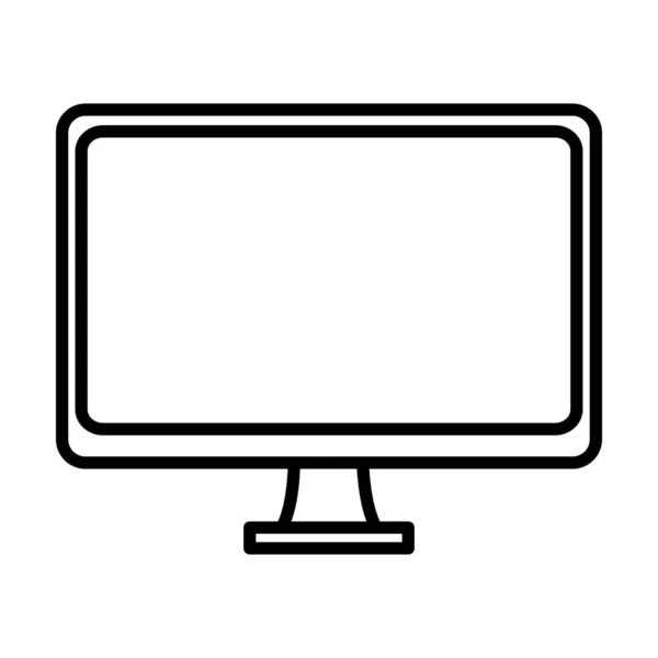 Çizgi Elektronik Bilgisayar Ekran Servis Teknoloji Vektör Çizim — Stok Vektör