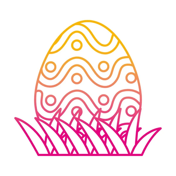 Linea Degradata Uovo Pasqua Con Punti Decorazione Vacanza Vettoriale Illustrazione — Vettoriale Stock