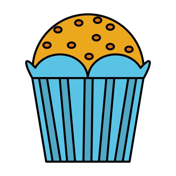 Cor Deliciosa Sobremesa Muffin Doce Alimento Vetor Ilustração — Vetor de Stock