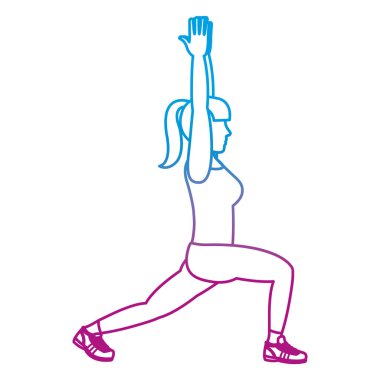 satır kadının ellerini ve lugges her bacak vektör çizim bozulmuş