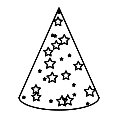 çizgi parti şapka nesnesi yıldız dekorasyon vektör çizim ile