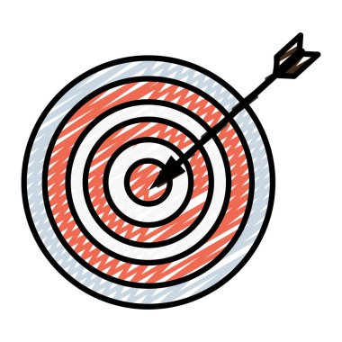 hedef tahtası başarı merkezi ok vektör çizim ile doodle