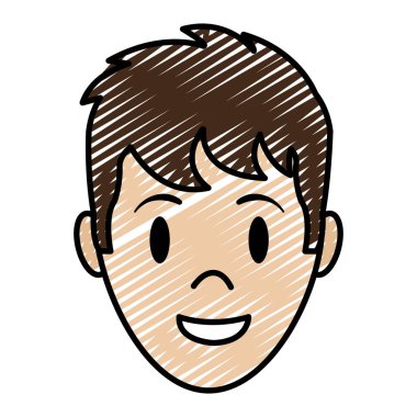 mutlu bir adam kafa saç modeli tasarım vektör çizim ile doodle