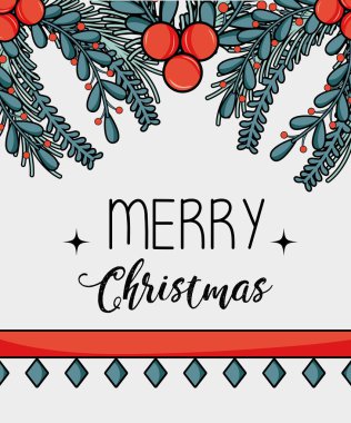 merry christmas dekorasyon kutlama vektör resim.