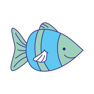 Duo renk doğa su balık deniz hayvan vektör çizim