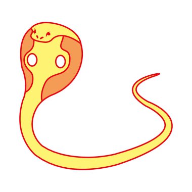 Duo renk vahşi kral kobra darger hayvan vektör çizim