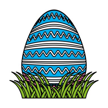 renk yumurta Paskalya etkinliği dalgalar çizgisel dekorasyon vektör çizim ile
