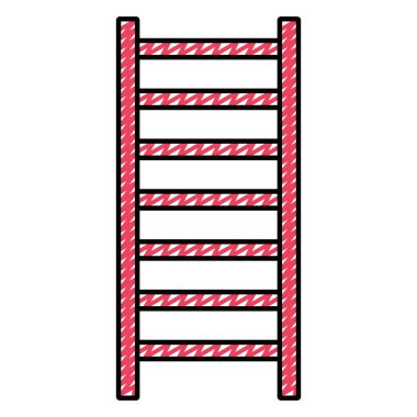 dikey kablo merdiveni adım nesne inşaat vektör çizim doodle