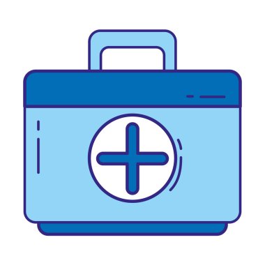 Duo renk ilk yardım kiti acil ekipman vektör çizim için