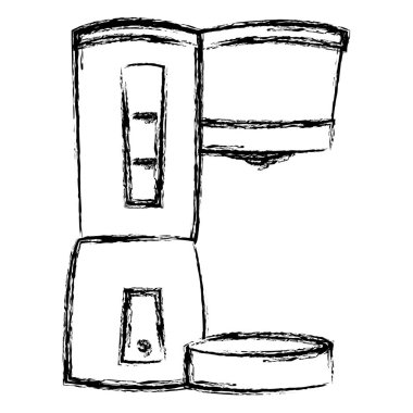 Grunge kahve makinesi makine nesne tasarlamak vektör