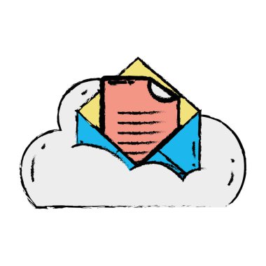 veri ve belge bilgi vektör çizim kartıyla bulut