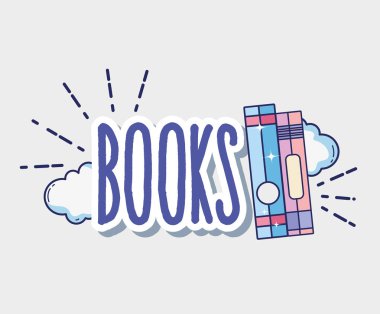 Fantezi ve sihirli kitaplar sevimli çizgi film illüstrasyon grafik tasarım vektör