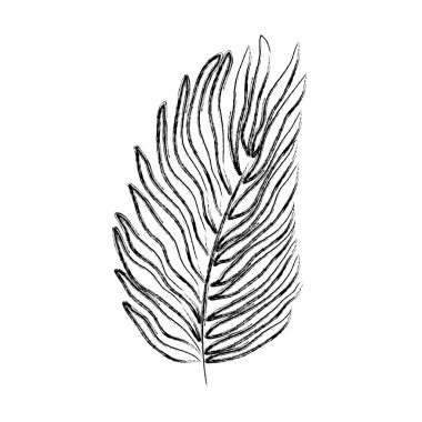 Grunge tropik ağaç dalı doğa ile vektör çizim bırakır