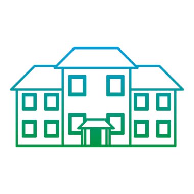 satır büyük ev konut pencere ve kapı vektör çizim ile bozulmuş