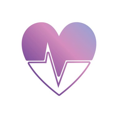 frekans önemli işareti vektör çizim ile siluet kalp atışı