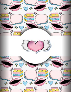 Ağzı ve milkbox ile arka plan pop sanat vektör çizim grafik tasarım