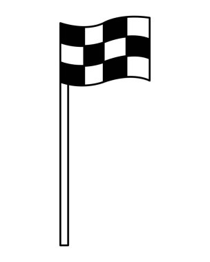 Golf spor vektör çizim oynamak için satır bayrak simgesi