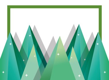 Doğa dağlar peyzaj kağıt sanat çizgi film vektör çizim grafik tasarımı