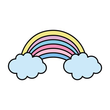 renk doğa parlak gökkuşağı gökyüzü vektör çizim bulutlarda ile