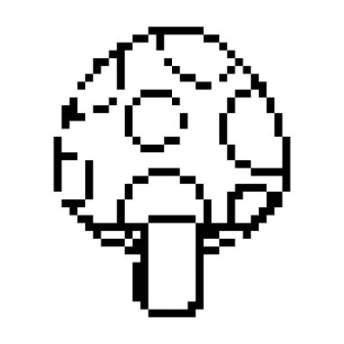 Grunge doğal piksel mantar bitki oyun vektör çizim