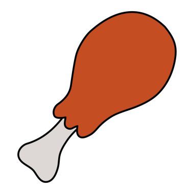 renk yemek uyluk tavuk kızartma beslenme vektör çizim