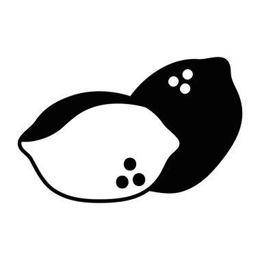 kontur lezzetli limon organik meyve gıda vektör çizim