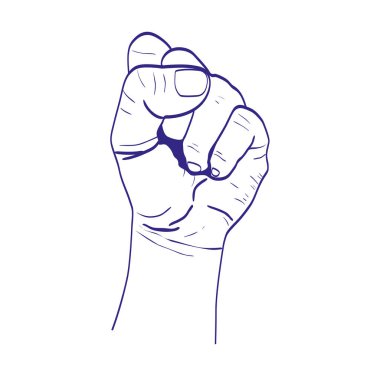 Duo renk el kadar oppose protesto gösteri vektör çizim