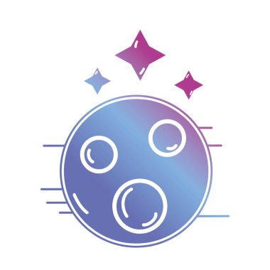 Yıldız galaksi uzay vektör çizim ile Venüs gezegeni satır