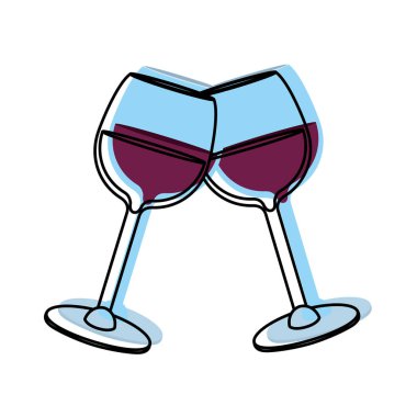 renk çim alkol şarap içecek ile kutlama vektör çizim için taşındı