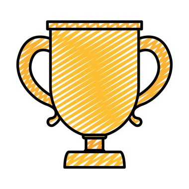 Kupası ödül kazanan rekabet vektör çizim sembolü doodle