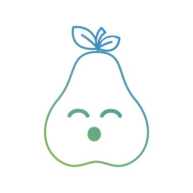 satır kawaii şirin mutlu armut meyve vektör çizim