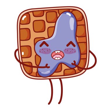 kolları ve bacakları vektör çizim ile Kawaii mutlu gözleme