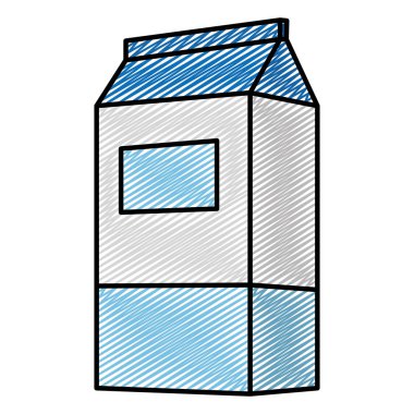 sağlıklı süt taze içecek kutusu vektör çizim doodle
