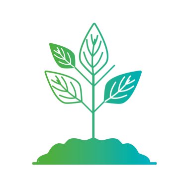 hattı planı ekoloji yaprakları ve zemin vektör çizim ile