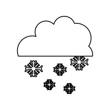 kar yağışı ile bulut. Vektör çizim