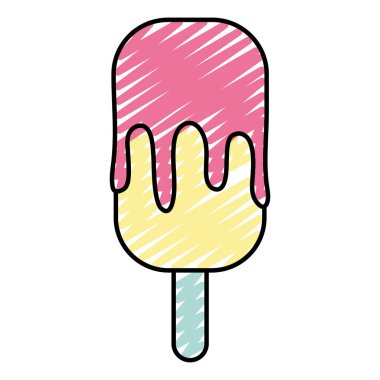 Doodle tatlı buz lolly krem tatlı vektör çizim ile