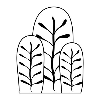 ağaç vektör çizim tarzı çizgi şirin doğa bırakır