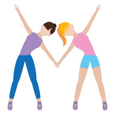 sporcu kadın fitness egzersiz eğitim vektör çizim