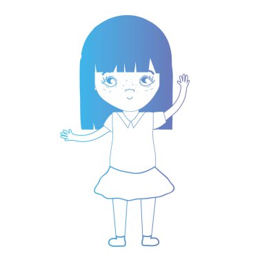 satır avatar kız saç modeli ve kıyafet vektör çizim ile