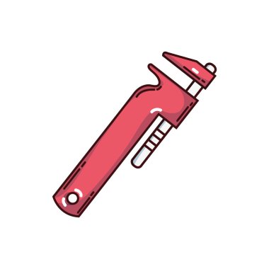 İngiliz anahtarı ekipman servisi onarım vektör çizim