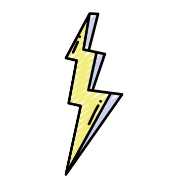 gök gürültüsü hava işareti güç tehlike vektör çizim doodle